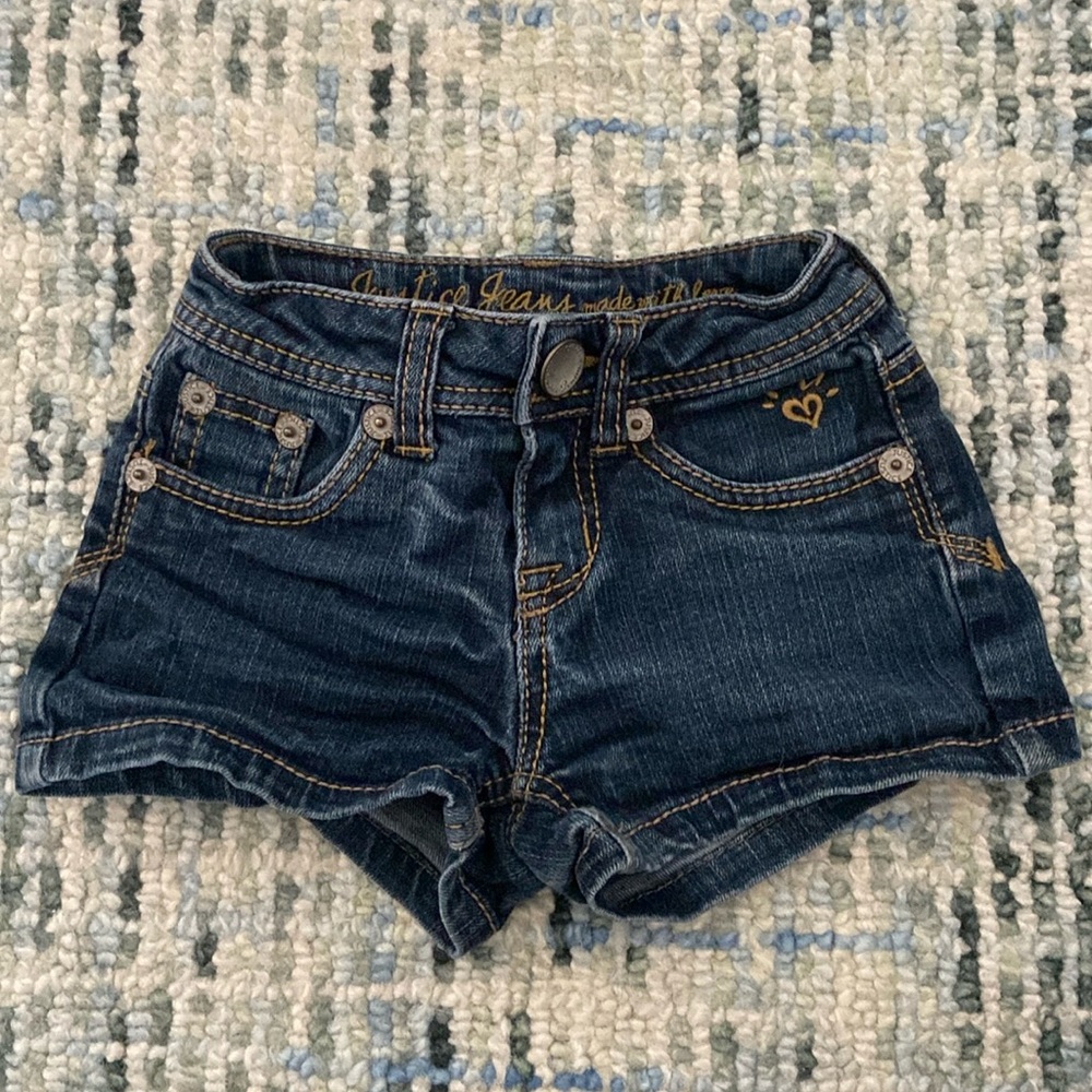 Justice Jean Shorts Girls 7 Blue Denim
